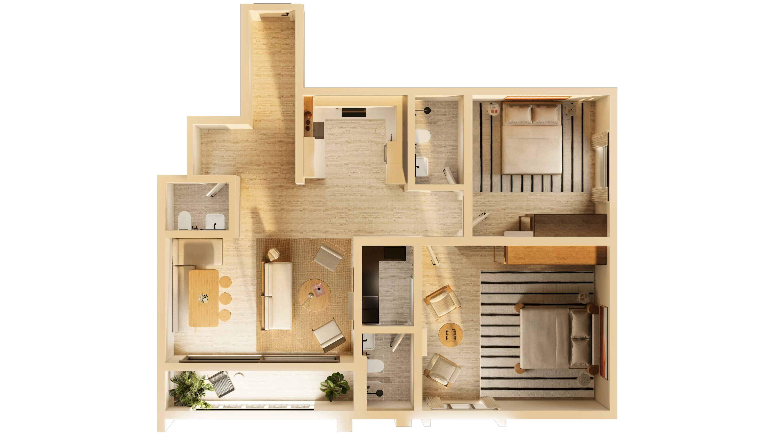 شقة 2 غرف في النرجس