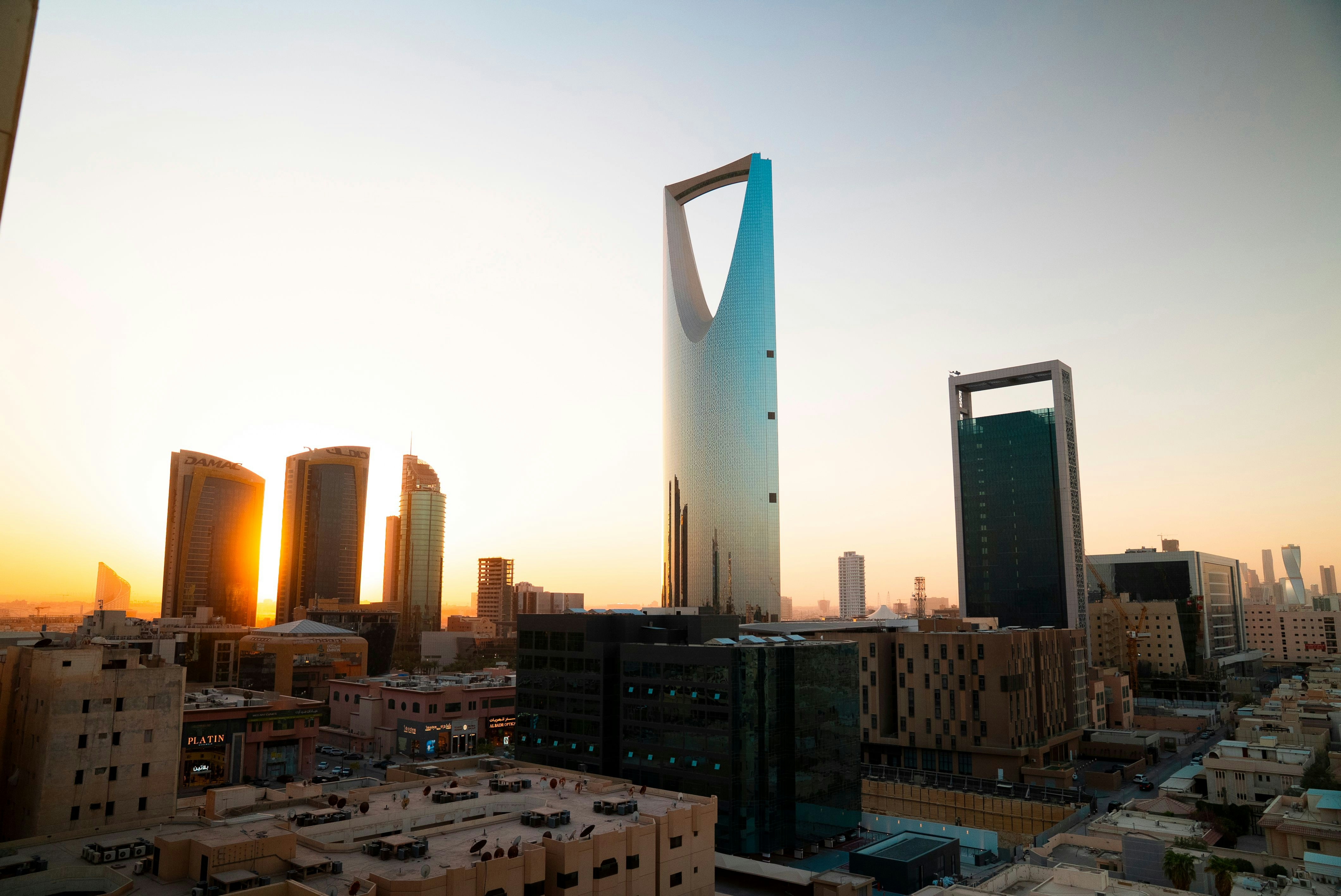 Sunset View of Kingdom Tower from Balcony