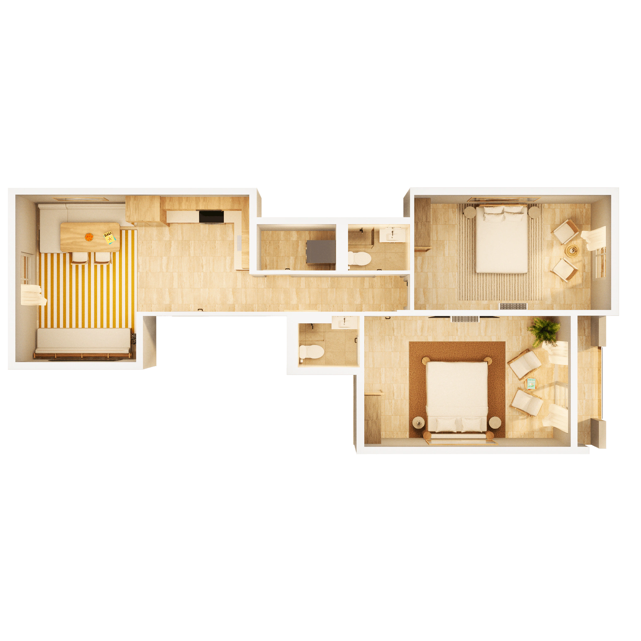 شقة 2 غرف في النرجس